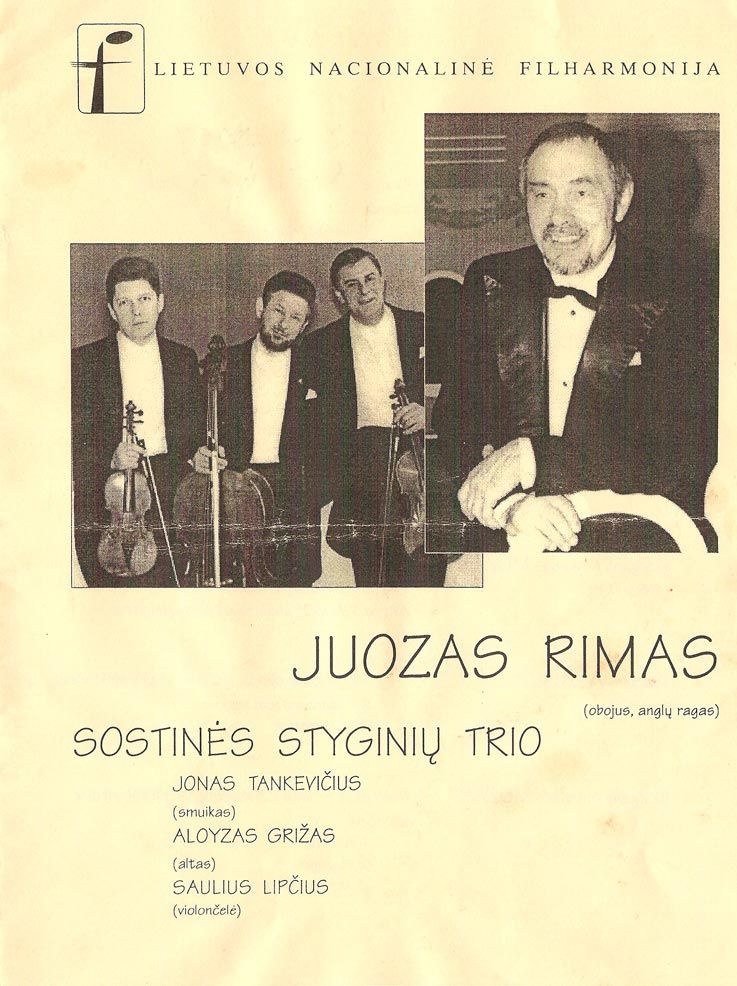 Juozas Rimas ir sostinės styginių trio koncertas