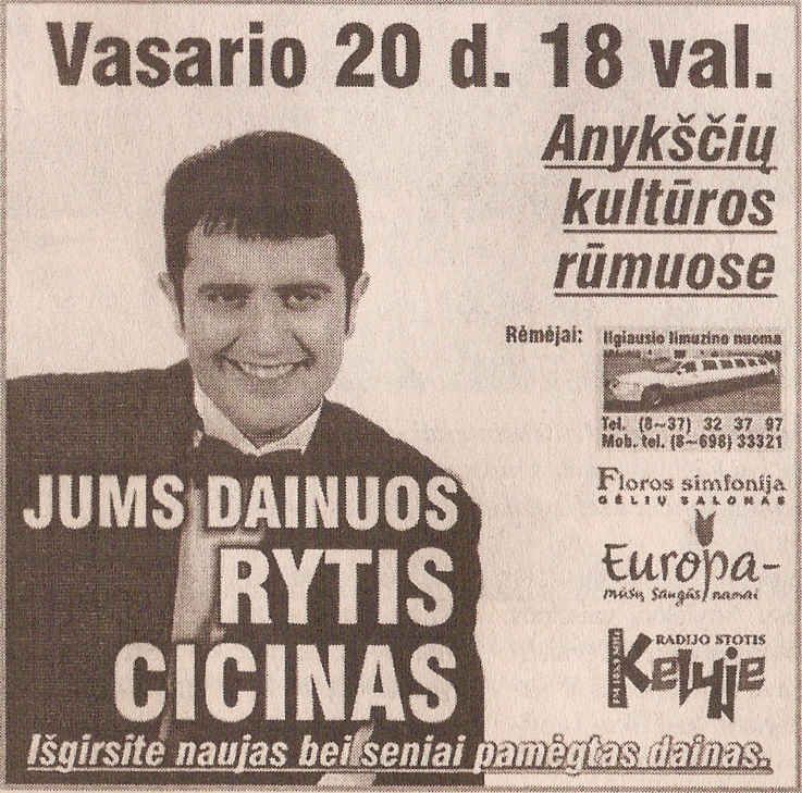 Jums dainuos Rytis Cicinas