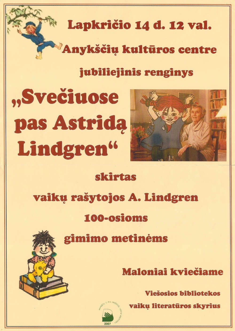 Jubiliejinis renginys „Svečiuose pas Astridą Lindgren“