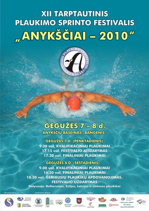 Tarptautinis plaukimo sprinto festivalis „Anykščiai - 2010“ - Pirmoji diena