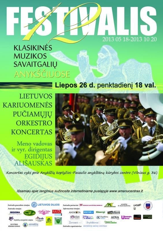 Festivalis „Muzikos savaitgaliai Anykščiuose“ (2013) - Lietuvos kariuomenės pučiamųjų orkestras