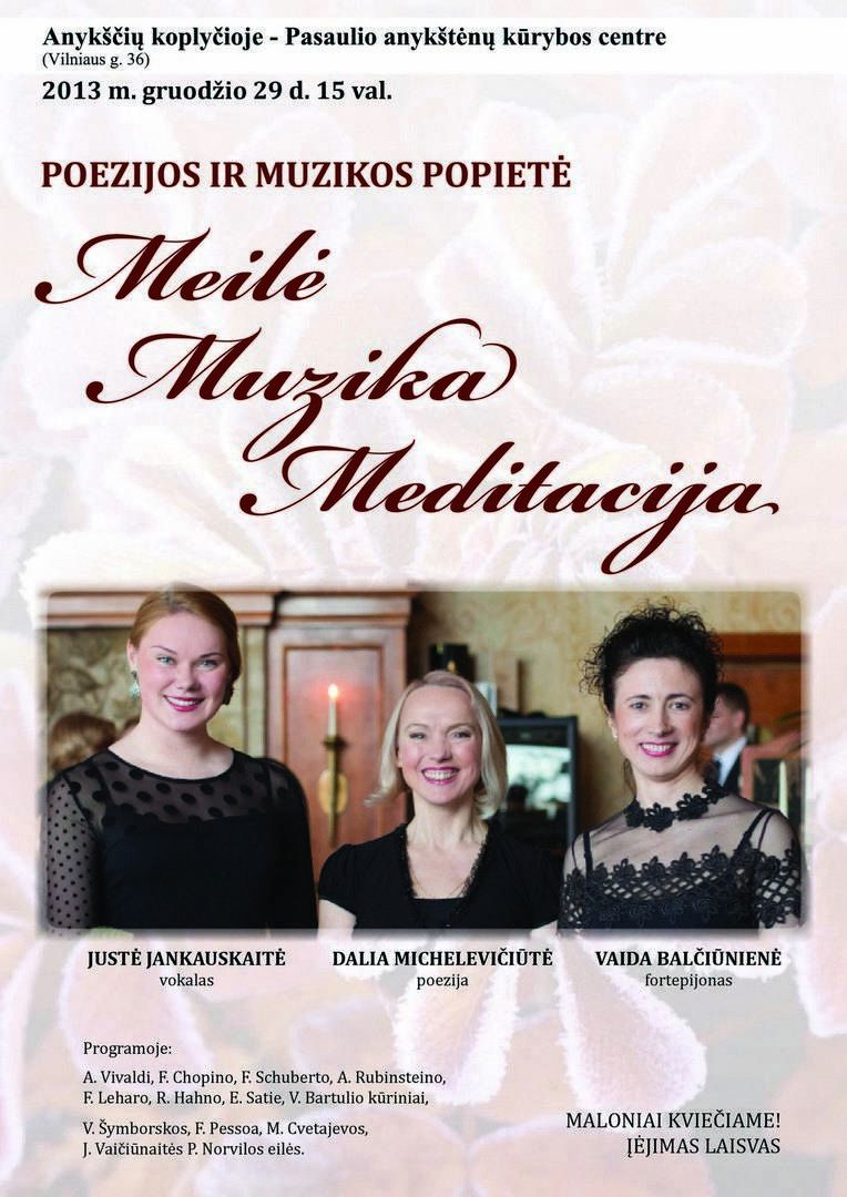 Poezijos ir muzikos popietė „MEILĖ. MUZIKA. MEDITACIJA“