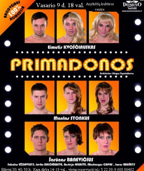 „Domino“ teatro spektaklis - 100% Brodvėjaus komedija „Primadonos“