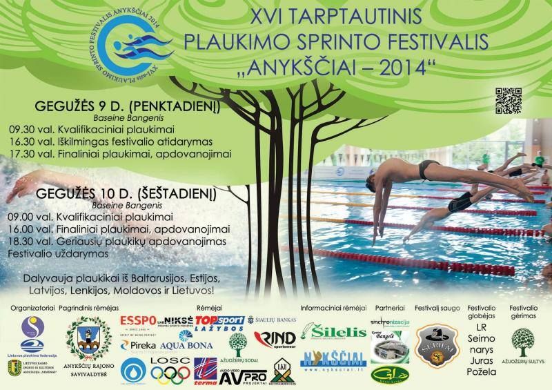 XVI Tarptautinis plaukimo sprinto festivalis „Anykščiai - 2014“ - Antroji diena