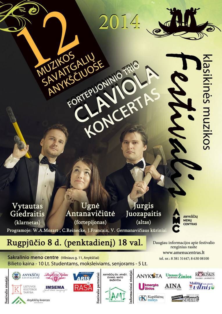 Festivalis „Muzikos savaitgaliai Anykščiuose“ (2014) - Fortepijoninio trio „Claviola“ koncertas