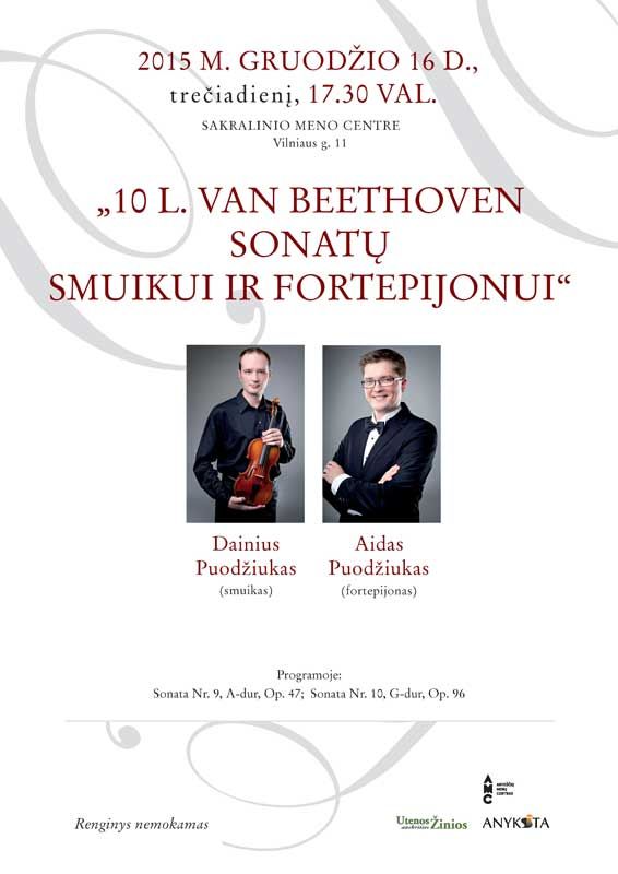 Koncertas „10 L. Van Beethoven sonatų smuikui ir fortepijonui“