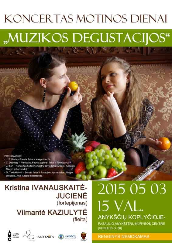 Kviečiame į koncertą „Muzikos degustacijos“ skirtą Motinos dienai!