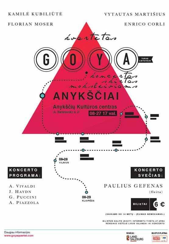 Kvartetas „Goya“: turas Lietuvoje. Koncertas, skirtas moksleiviams.