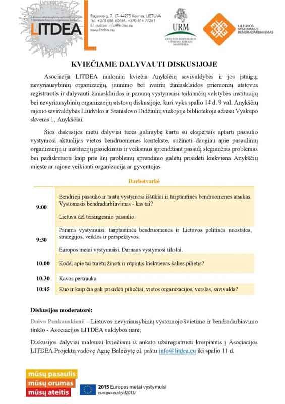 Žiniasklaidos ir paramą vystymuisi teikiančių valstybės institucijų atstovų diskusija