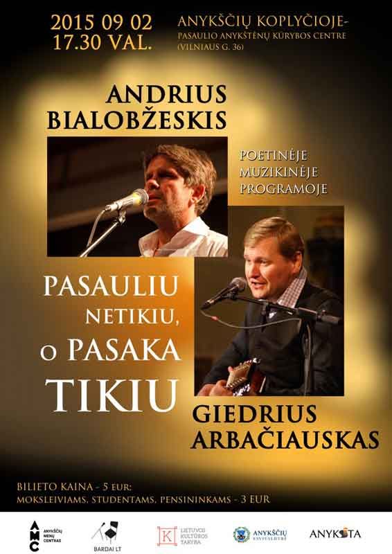 Poetinė, muzikinė programa „Pasauliu netikiu, o pasaka tikiu“