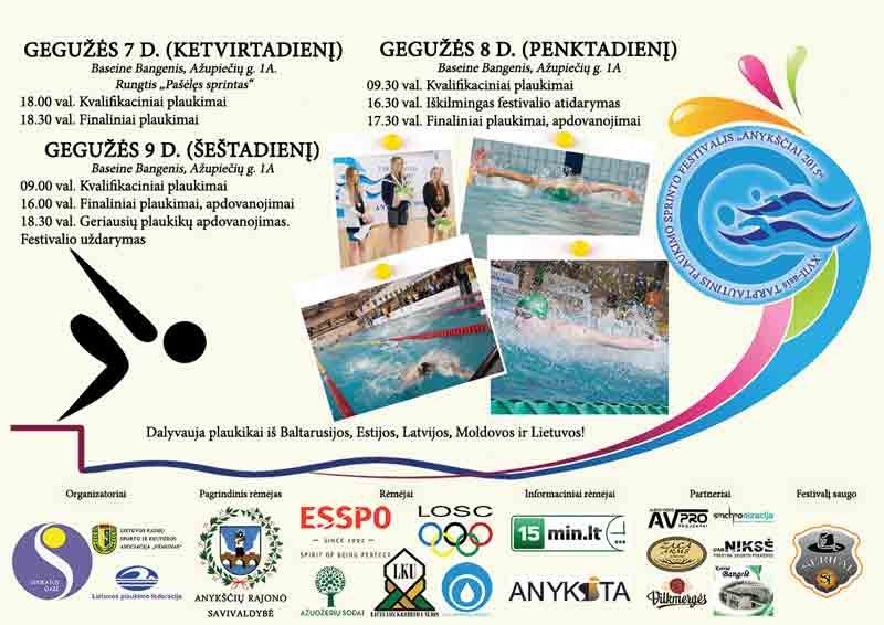 Tarptautinis plaukimo sprinto festivalis „Anykščiai 2015”