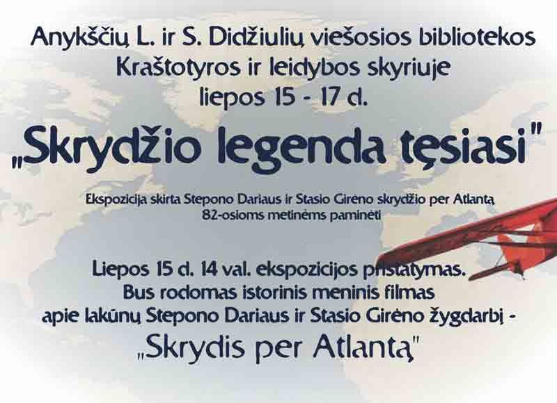 Ekspozicija „Skrydžio legenda tęsiasi“