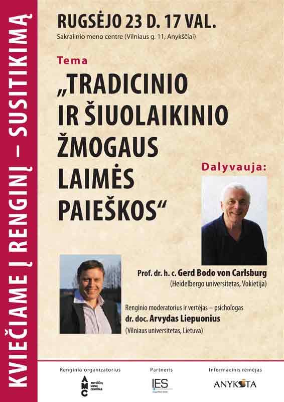 Susitikimas tema „Tradicinio ir šiuolaikinio žmogaus laimės paieškos“