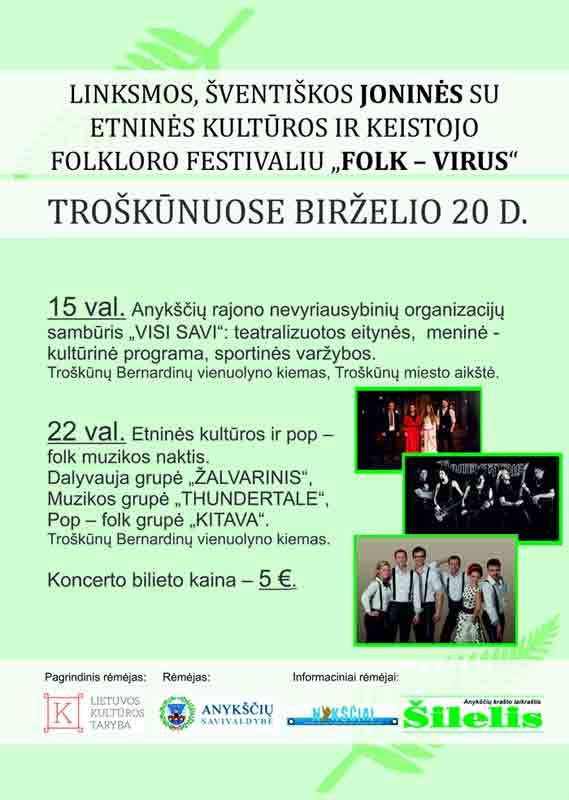 Joninės su etninės kultūros ir keistojo folkloro festivaliu „Folk - virus“