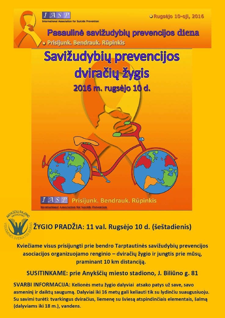 Savižudybių prevencijos dviračių žygis