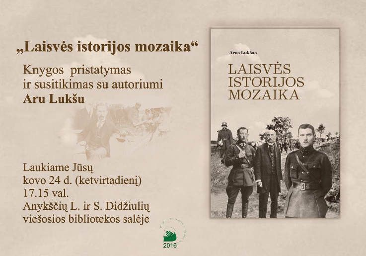 Viešosios bibliotekos salėje Aro Lukšo knygos "Laisvės istorijos mozaika" pristatymas