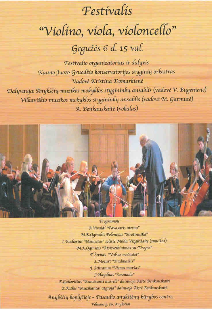 Festivalio „Violino, viola, violoncello“ koncertas