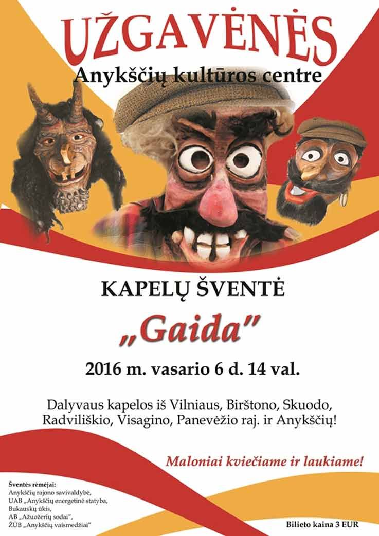 Kapelų šventė „Gaida“ - užgavėnės Anykščių kultūros centre