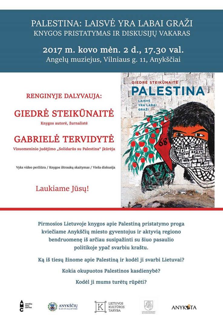 Giedrės Steikūnaitės knygos „Palestina: laisvė yra labai graži“ pristatymas