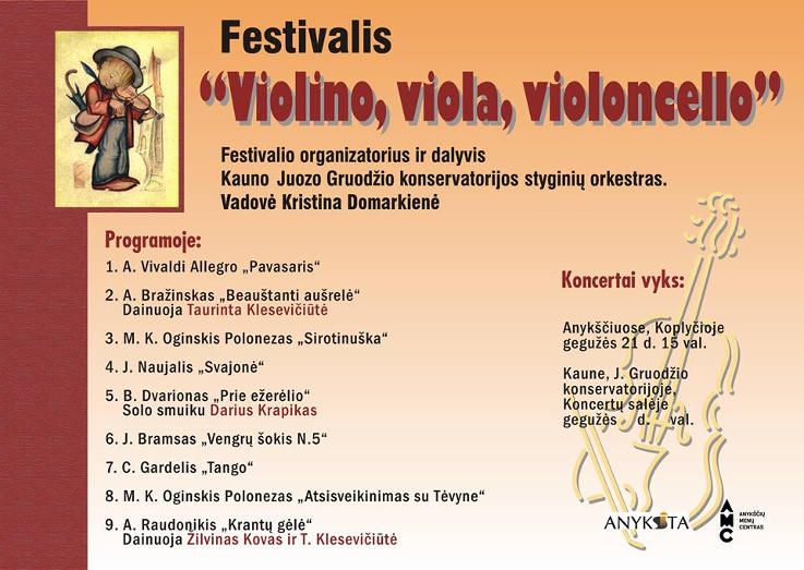 Festivalio „Violino, viola, violoncello“ koncertas