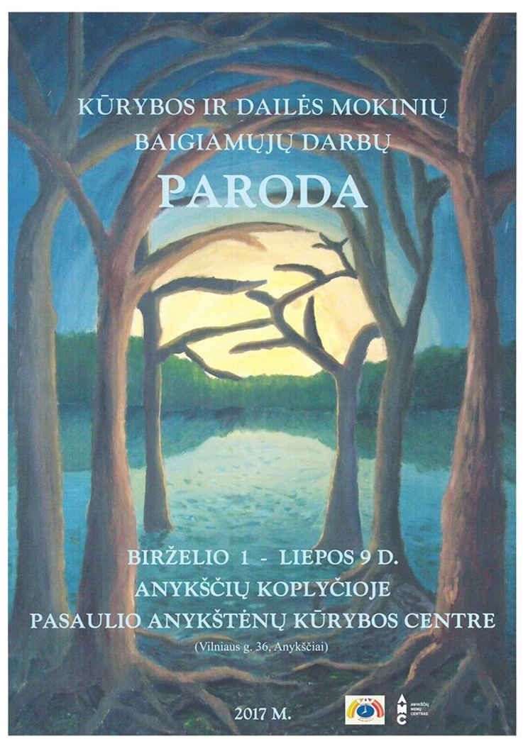 Anykščių kūrybos ir dailės mokyklos mokinių baigiamųjų darbų parodos atidarymas ir diplomų įteikimas