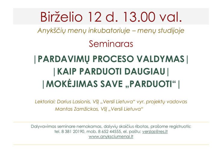 Seminaras - Pardavimų proceso valdymas - Kaip parduoti daugiau - Mokėjimas save „parduoti“