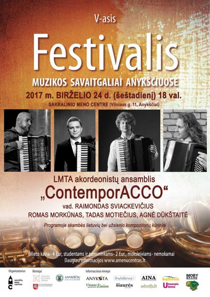 Festivalis „Muzikos savaitgaliai Anykščiuose“ (2017) - LMTA akordeonistų ansamblis „ContemporAcco“