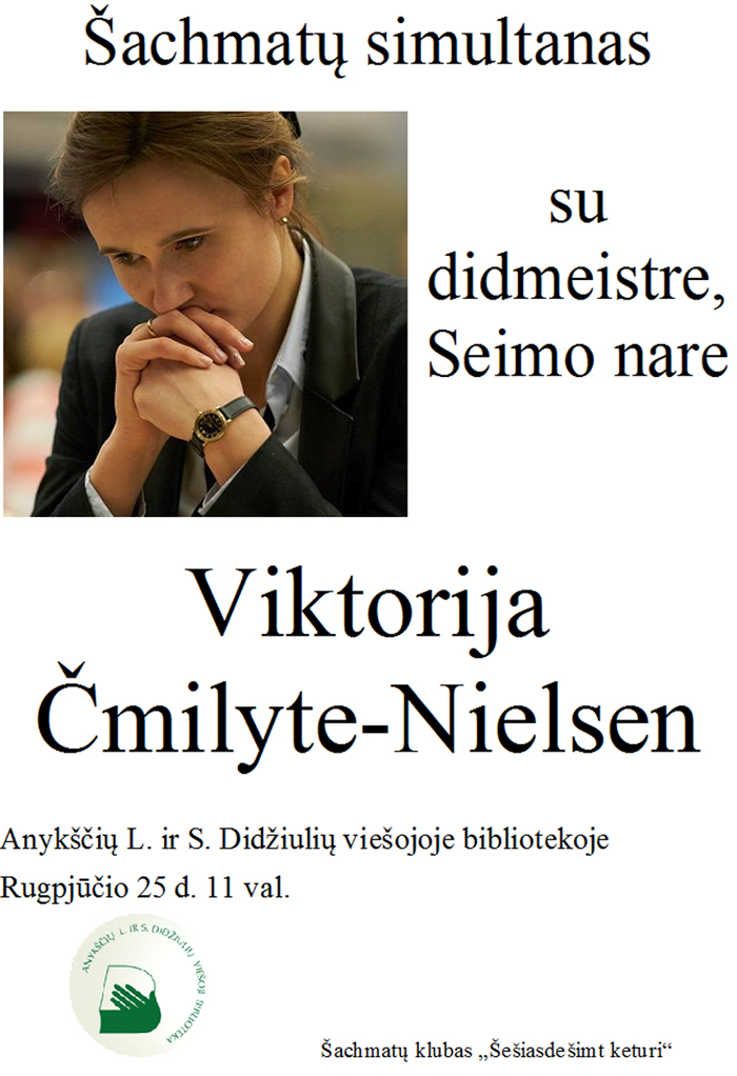 Šachmatų simultanas su didmeistre, Seimo nare Viktorija Čmilyte-Nielsen