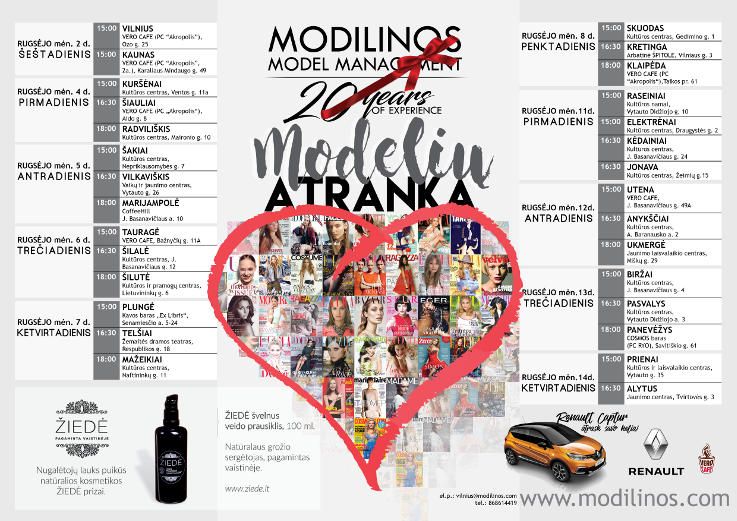 „Modilinos Model Management“ modelių atrankos