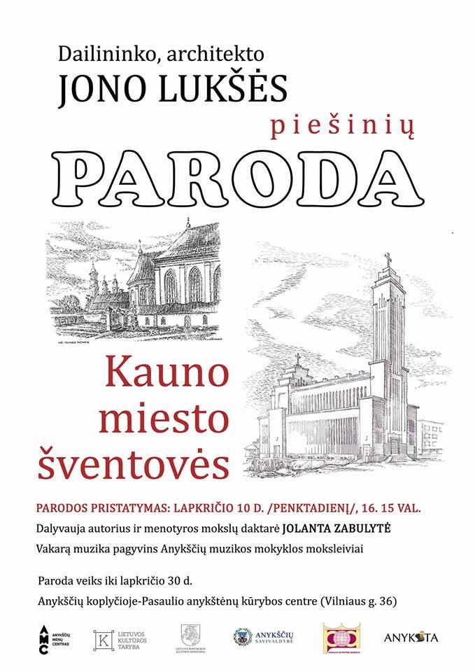 Dailininko, architekto Jono Lukšės piešinių parodos „Kauno miesto šventovės“ pristatymas