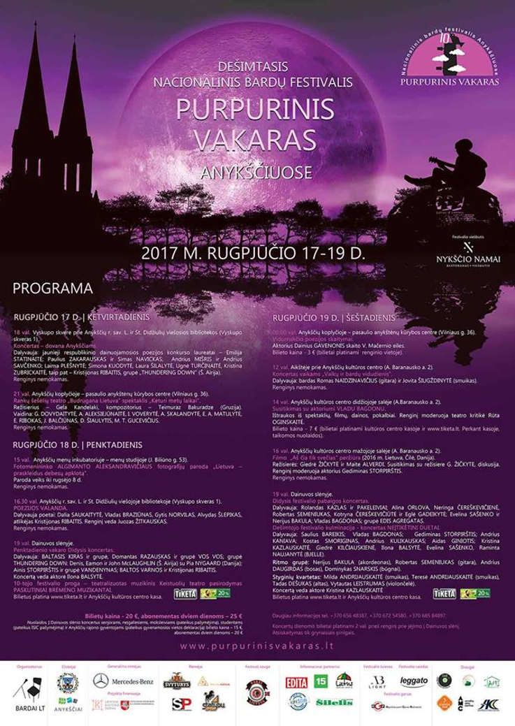 Festivalis „Purpurinis vakaras“ (2017) - Poezijos valanda