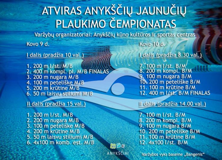 Anykščių jaunučių plaukimo čempionatas - I dalis