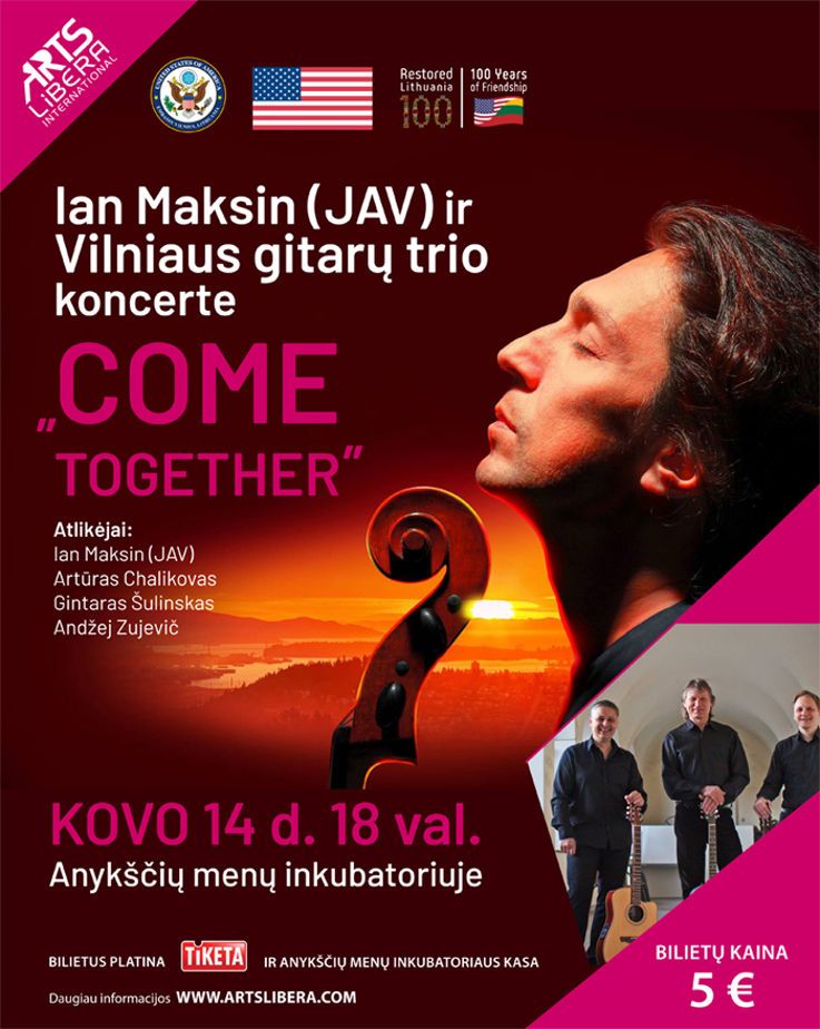 Ian Maksin ir Vilnius Guitar Trio koncerte „Come Together“