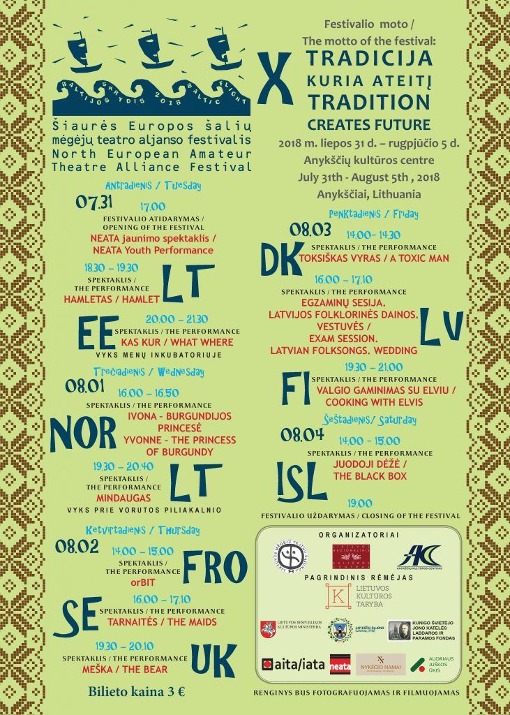 Šiaurės Europos šalių mėgėjų teatro aljanso (NEATA) festivalis „Baltijos skrydis“ - Spektaklis „Kas kur“