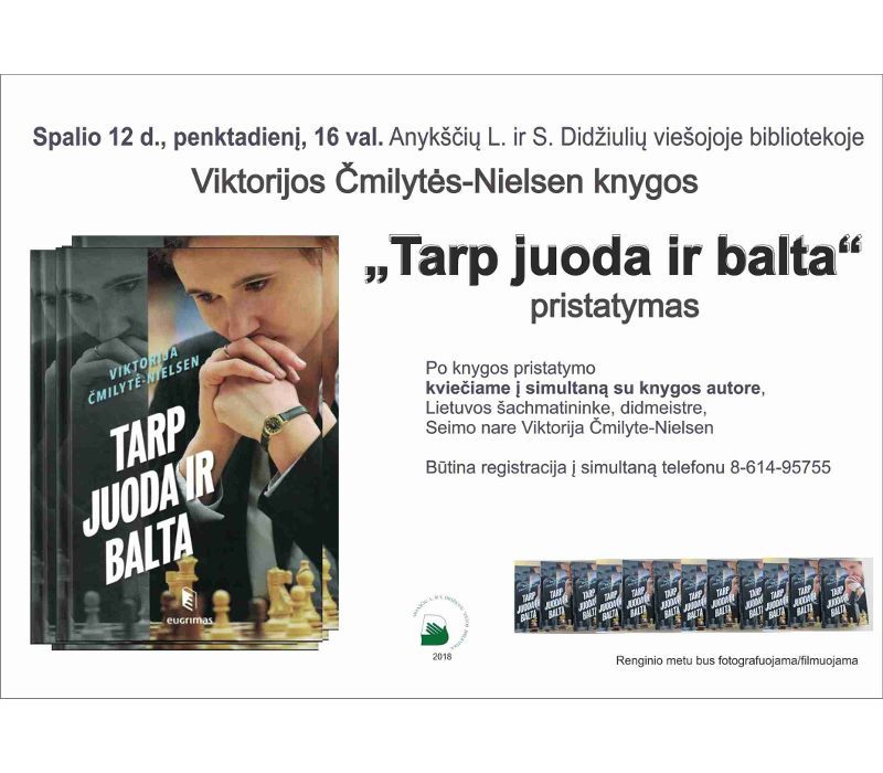 Viktorijos Čmilytės-Nielsen knygos „Tarp juoda ir balta“ pristatymas