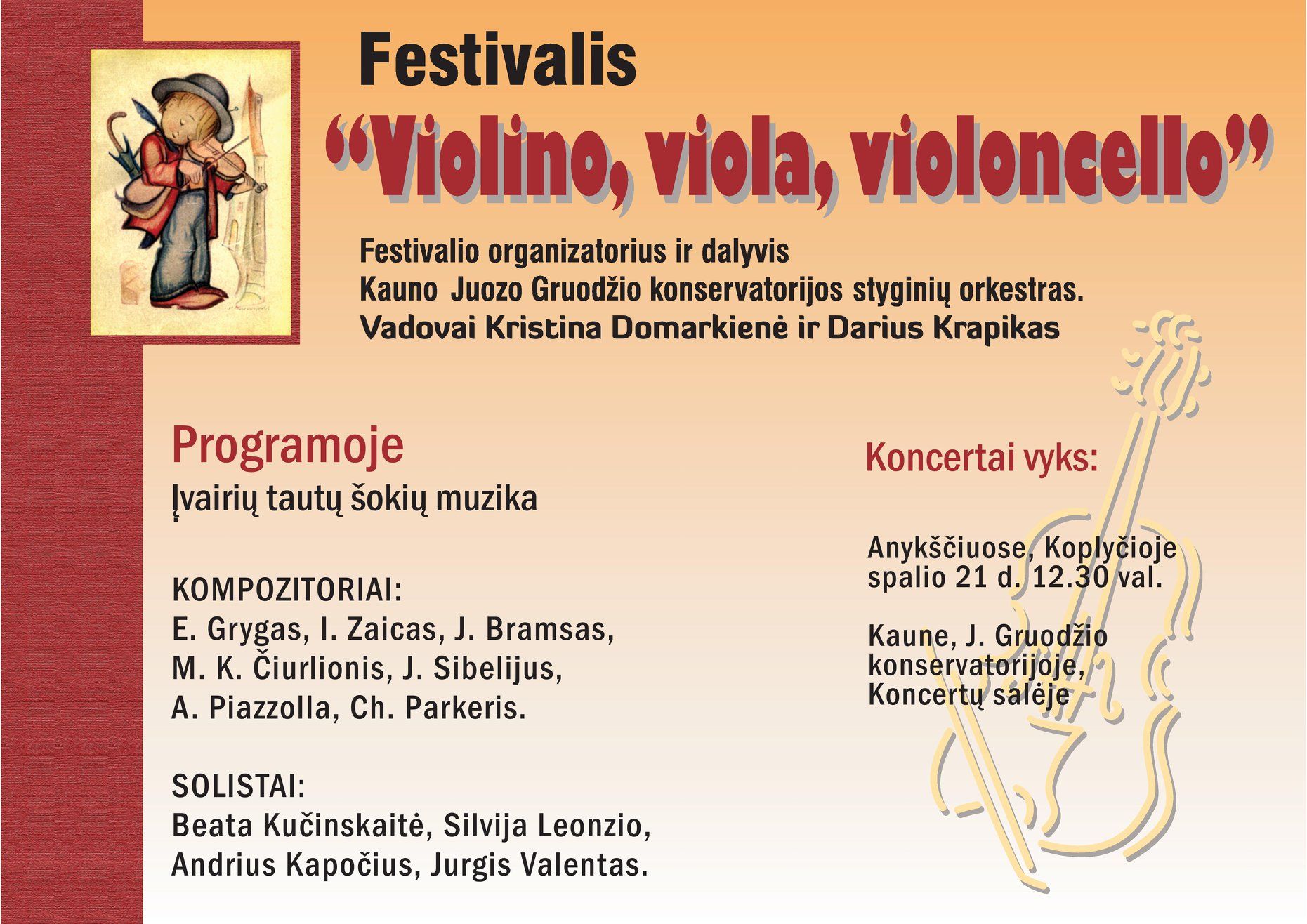 Festivalio „Violino, viola, violoncello“ koncertas