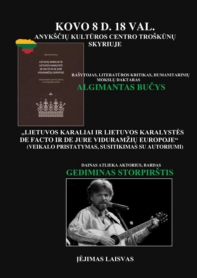 A. Bučio knygos „Lietuvos Karaliai ir Lietuvos Karalystė de facto ir de jure Viduramžių Europoje“ pristatymas