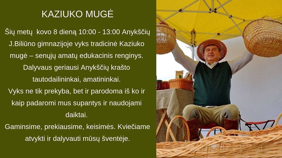 Kaziuko mugė Jono Biliūno gimnazijoje