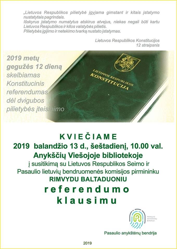 Susitikimas su visuomene referendumo klausimu