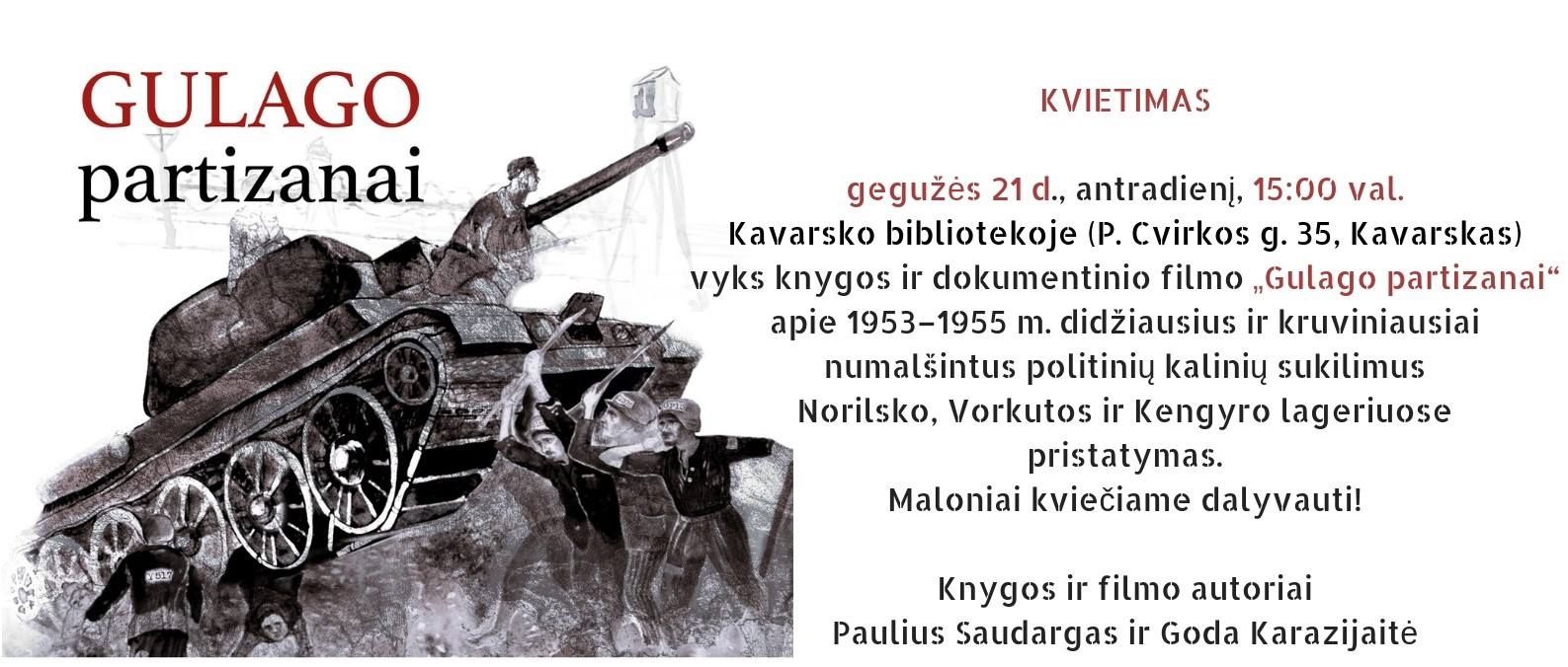 Filmo ir knygos „Gulago partizanai“ pristatymas