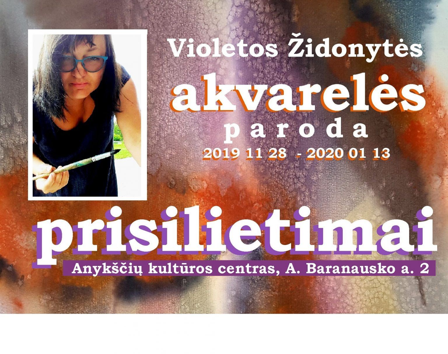 Violetos Židonytės akvarelės paroda „Prisilietimai“