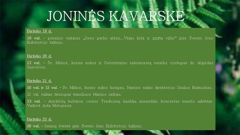 Joninės Kavarske / Šventos mišios