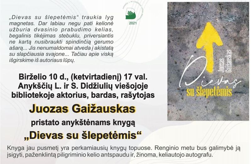 Aktoriaus, rašytojo Juozo Gaižausko „Dievas su šlepetėmis“ knygos pristatymas