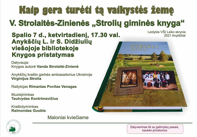 V. Strolaitės-Zinienės knygos „Strolių giminės knyga“ pristatymas