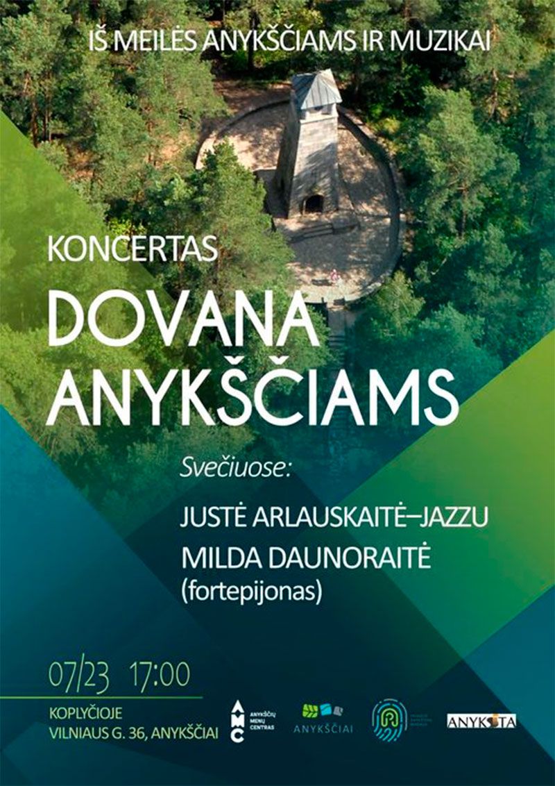 Koncertas "Dovana Anykščiams" su pianiste Milda Daunoraite ir dainininke Juste Arlauskaite - Jazzu