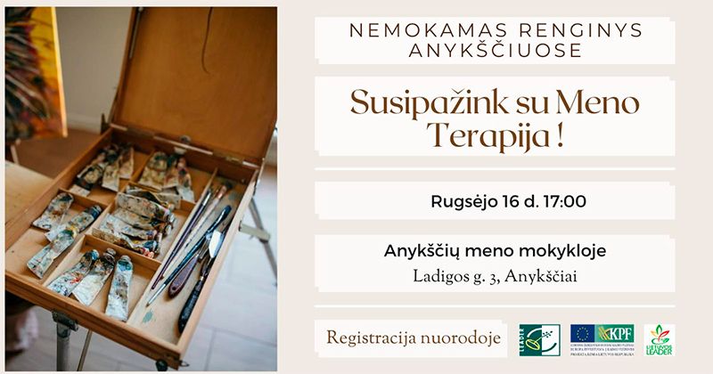Kviečiame visus į pažintinį Meno Terapijos renginį su Rita Juodeliene Anykščiuose!