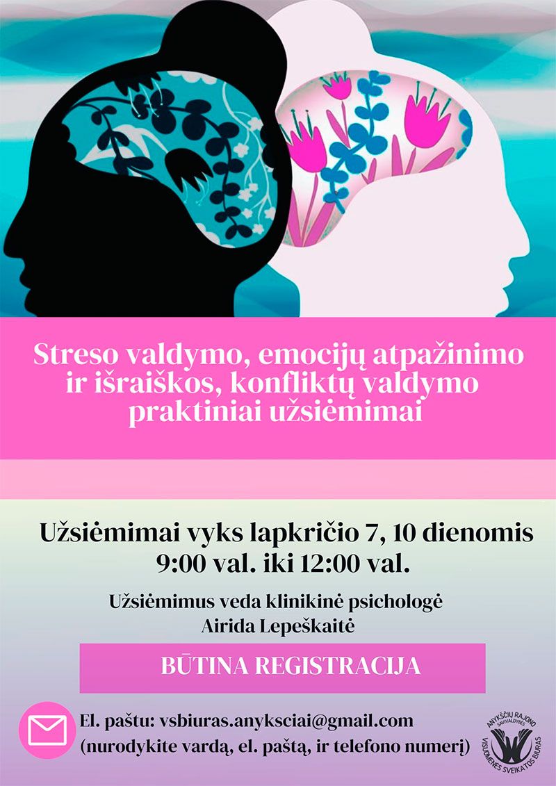 Praktinis užsiėmimas „Streso ir konfliktų valdymas, emocijų atpažinimas ir išraiškos“ / Antroji diena