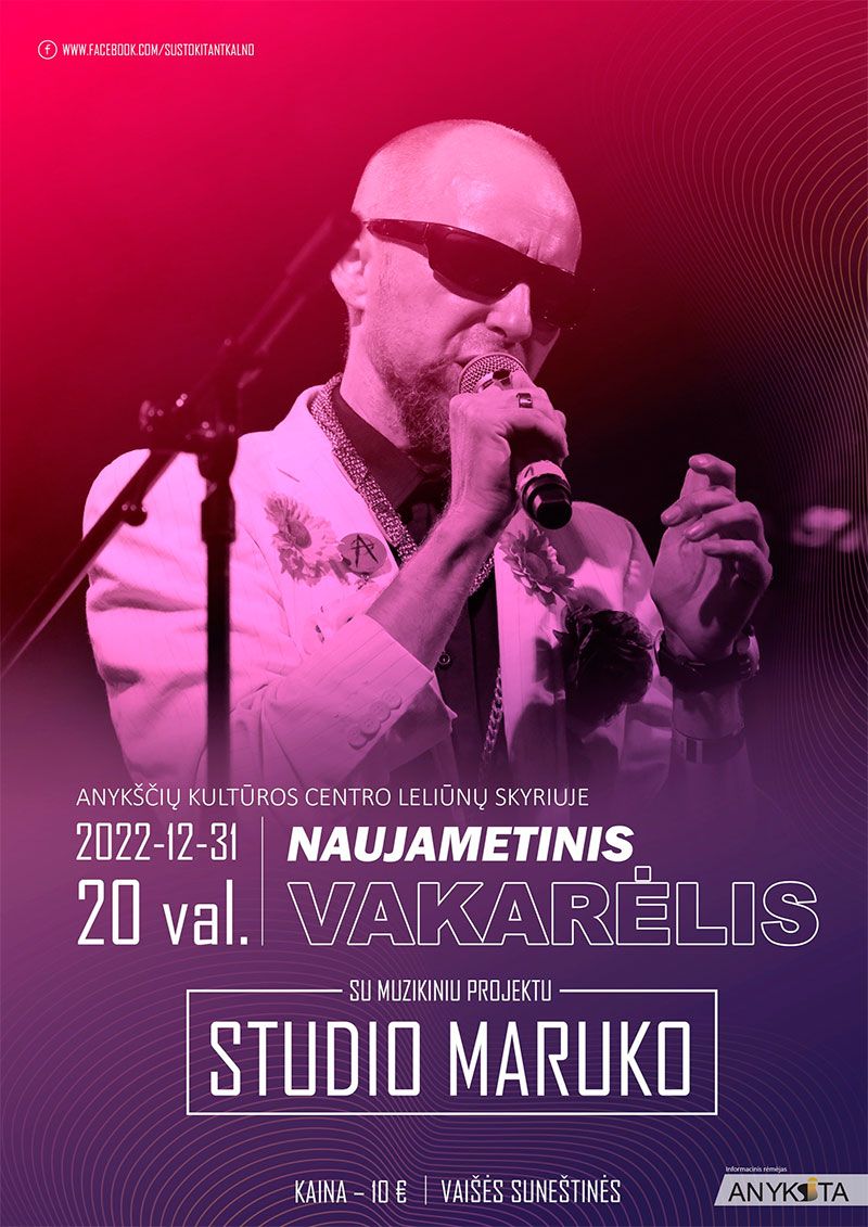 Naujametinis vakarėlis Leliūnų kultūros namuose su muzikiniu projektu STUDIO MARUKO