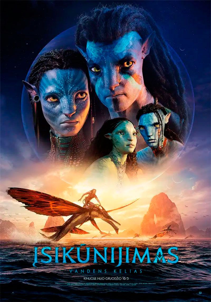 James Cameron filmas „Įsikūnijimas. Vandens kelias“ (2022 m., Trukmė: 3h 10 min, 3D)