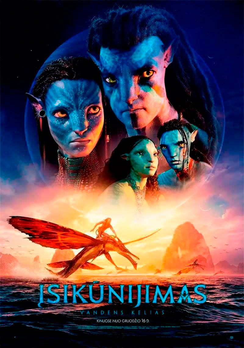 James Cameron filmas „Įsikūnijimas. Vandens kelias“ (2022 m., Trukmė: 3h 10 min, 3D)